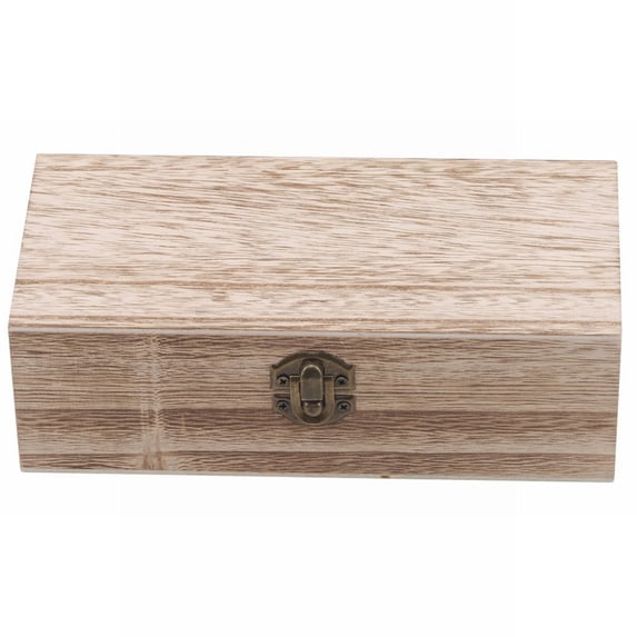 Rectangular Natural Wooden Jewelry Storage Box, Unpainted Pure Wood Craft Box with Lid, Hand-Polished Wooden Jewelry Container for Rings Earrings Necklaces, Rustic Wood Box for Home Décor
