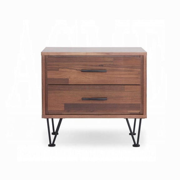 Rectangular Night Table | Functional in Bedroom as End Table | MDF Case-Frame & Metal Legs | Offers Ample Drawer Storage
