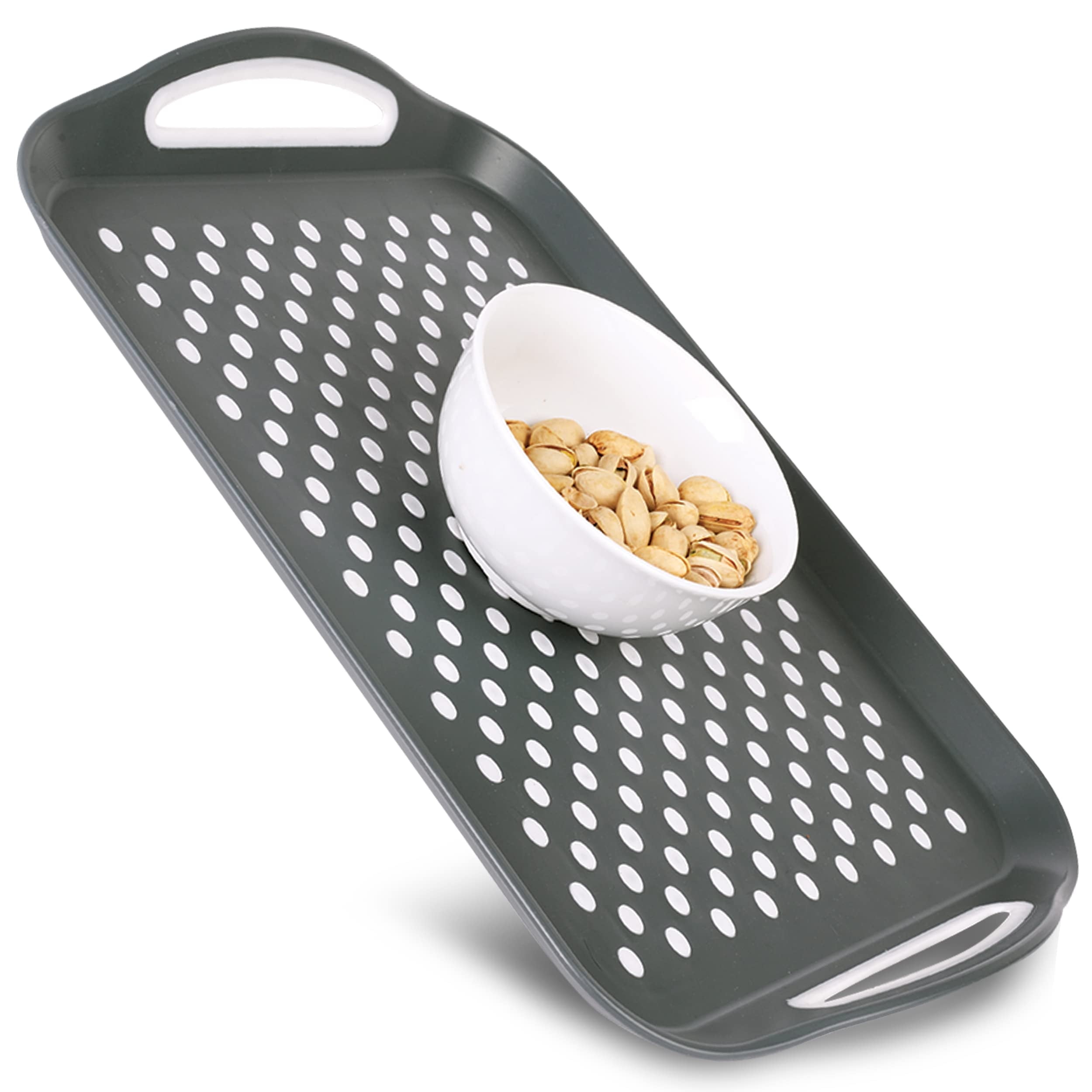 Rectangular Non Slip Serving Tray with Handles That are Easy to Grip