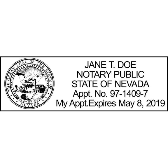 Rectangular Notary Stamp | Official State Notary Stamp | Official Seals | Meets State Specifications (Nevada, Rectangular Stamp)