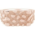 thumbnail image 1 of Rectangular Nugget Wedding Band Ring For Mens In 14k Rose Gold Over Sterling Silver, 1 of 2