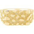 thumbnail image 1 of Rectangular Nugget Wedding Band Ring For Mens In 14k Yellow Gold Over Sterling Silver, 1 of 2