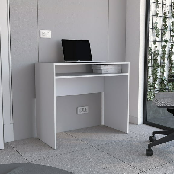 Rectangular Office Desk With Shelf - 35" Wide, Modern Excellence Solution