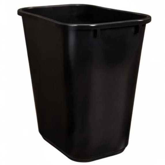 Rectangular Office Wastebasket, Easy to Clean, 7 Gallon, Black, 6-Pack
