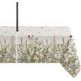 thumbnail image 1 of Rectangular Outdoor Tablecloth 60×84 Inch, Waterproof Spring Summer Floral Flowers Washable Table Cover with Zipper Umbrella Hole for Party Dinner Patio Garden Picnic BBQ, 1 of 6