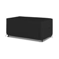 thumbnail image 1 of Rectangular/Oval Outdoor Table Cover 12 Oz Waterproof - Rectangle Table Cover with 100% Weather Resistant - with Air Pocket and Drawstring for Snug Fit (128" W x 50" D x 24" H, Black), 1 of 7