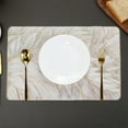 thumbnail image 1 of Rectangular PVC Table Mat, Heat Resistant Non-Slip Placemat, Waterproof Washable Kitchen Decor, European Feather Pattern, for Dining & Coffee Tables, 1 of 5