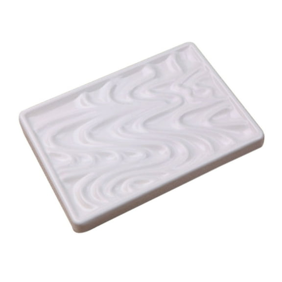 Painting Wave Palette Rectangular Palette White Watercolor Palette Ceramic Palette