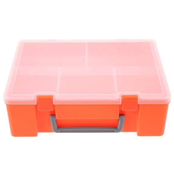 CIMAXIC Orange Plastic Storage Box for Electronics Components Supplies with Compartments Organizer