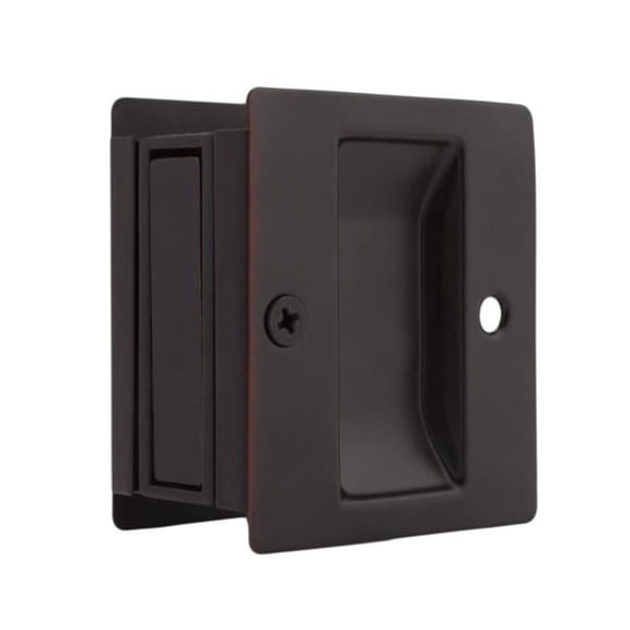 Rectangular Passage Pocket Door Lock with Adjustable Backset & Full Lip Strike, Oil Rubbed Bronze