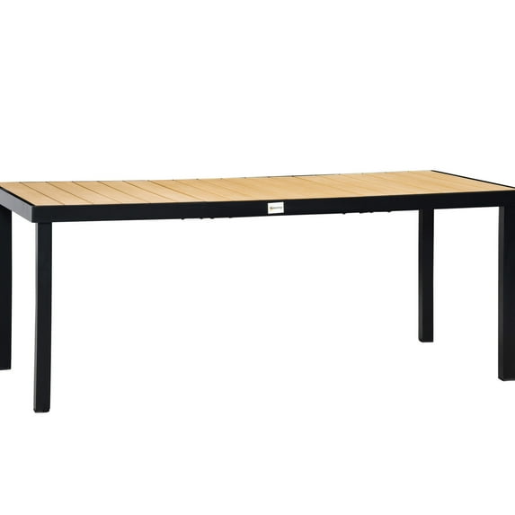 Rectangular Patio Dining Table | For 8, Good for Garden and Lawn Parties | Powder-Coated Aluminum Legs | Protects Outdoor Flooring