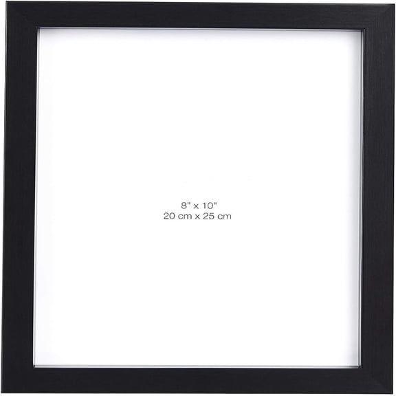 Rectangular Photo Picture Frame, 8" x 10", Wall Hanging or Tabletop Display, Black, 2-Pack, Horizontal or Vertical
