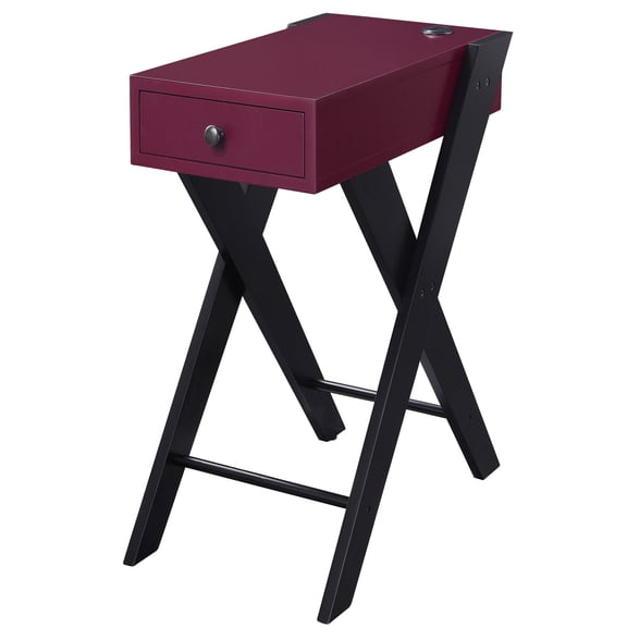 Rectangular Pine Side Table with USB / Keep Items Organized by Bed
