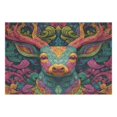 thumbnail image 1 of Rectangular Placemat Set 12'x18' Exquisite Print Durable & Heat Resistant An Intricately Designed Deer Head, 1 of 8