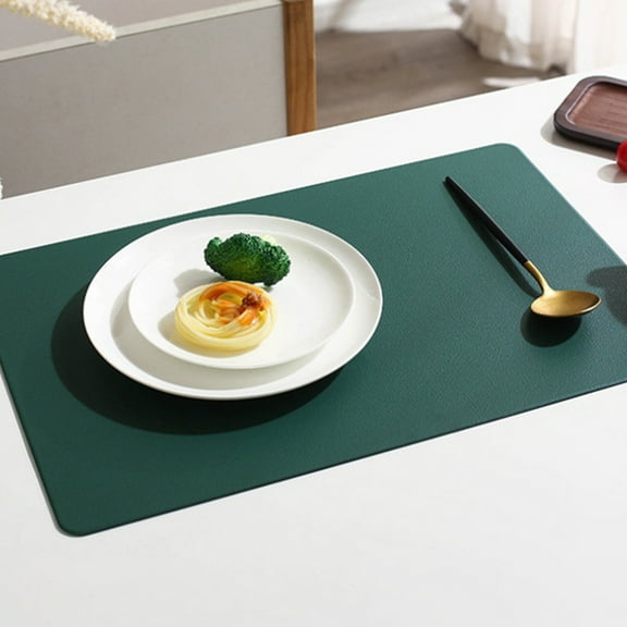 Rectangular Placemats Washable, Kitchen Table Mats Plastic, Rectangular Leather Placemat Solid Colour Faux Leather Placemats , Coffee Mats