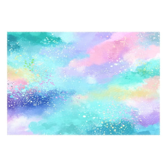 Rectangular Placemats of 1 Washable Table Mat Suitable for Dining Tables12x18 Inch Dreamy Pastel Splatter Design