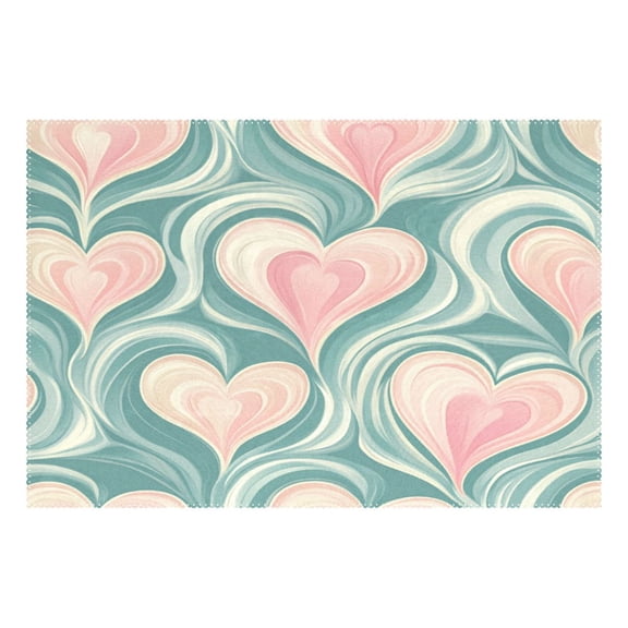 Rectangular Placemats of 1 Washable Table Mat Suitable for Dining Tables12x18 Inch Mobile Love