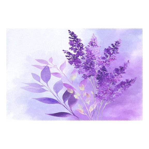 Rectangular Placemats of 1 Washable Table Mat Suitable for Dining Tables12x18 Inch Watercolor Lavender Clip Art