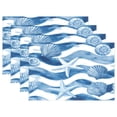 thumbnail image 1 of Rectangular Placemats of 4 Washable Table Mat Suitable for Dining Tables12x18 Inch Blue Watercolor Nautical Seamless Tile, 1 of 8