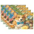 thumbnail image 1 of Rectangular Placemats of 4 Washable Table Mat Suitable for Dining Tables12x18 Inch Elegant Corgi and Afternoon Tea, 1 of 8