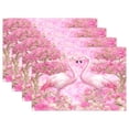 thumbnail image 1 of Rectangular Placemats of 4 Washable Table Mat Suitable for Dining Tables12x18 Inch Flamingo Love Pink Paradise, 1 of 8