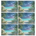 thumbnail image 1 of Rectangular Placemats of 6 Washable Table Mat Suitable for Dining Tables12x18 Inch Beautiful Beach Paradise, 1 of 8