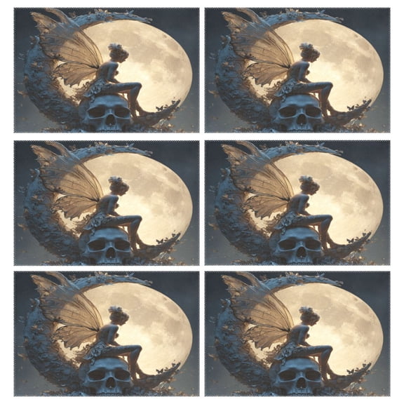 Rectangular Placemats of 6 Washable Table Mat Suitable for Dining Tables12x18 Inch Butterfly Wizard