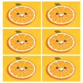 thumbnail image 1 of Rectangular Placemats of 6 Washable Table Mat Suitable for Dining Tables12x18 Inch Orange Face, 1 of 8