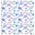 thumbnail image 1 of Rectangular Placemats of 6 Washable Table Mat Suitable for Dining Tables12x18 Inch Pastel Court Sports Tile, 1 of 8