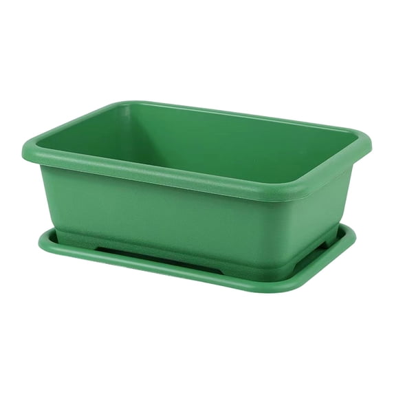 Rectangular Planter Box with Drain Tray, Large Capacity Plant Pot Easy Drainage Durable Design Multi Purpose Planter for Balcony Patio Indoor Garden Vegetable Flower Growing