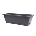thumbnail image 1 of Rectangular Planter Box Plastic Flower and Vegetable Planting Pots Plant Containers for Balcony Home Dark Grey 43x19cm/16.7x7.5in, 1 of 1