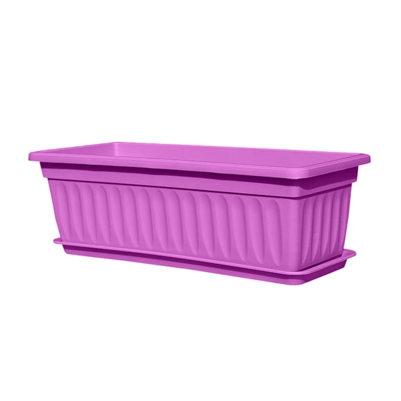 Rectangular Planter Plastic Vegetable Planter Box for Patio Balcony, Large Rectangular Flower Pot for Growing Herbs and Vegetables, Outdoor Plastic Garden Planting Pot,Purple