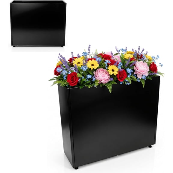 Rectangular Planters for Outdoor Plants | 36" l X 12" w X 30" h | Black | Durable Metal Planter Box | Perfect Outdoor Planter Solution for Patios, Gardens, and Outdoor Planters for Porch Dcor