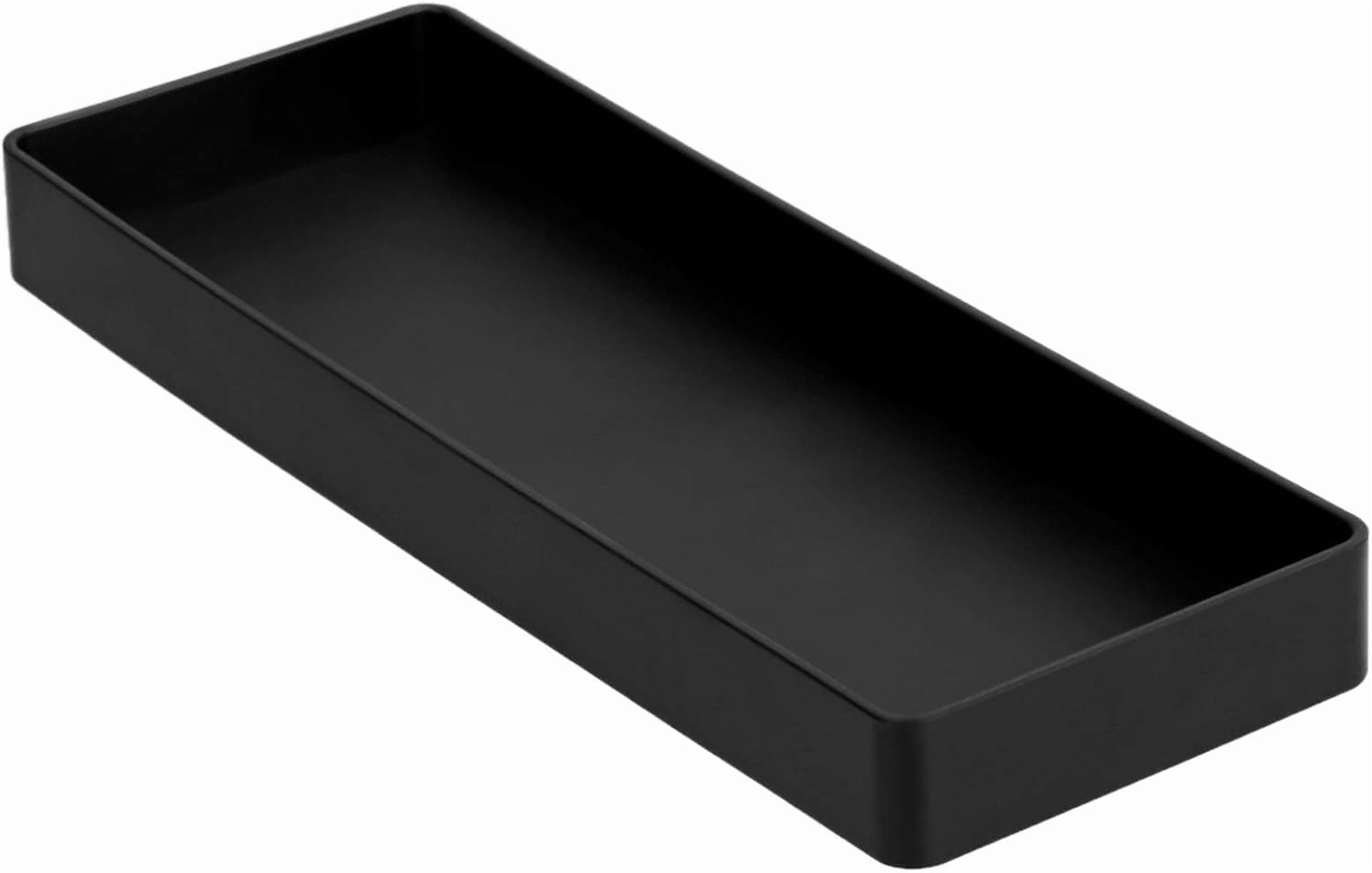 Rectangular Plastic Desk Organizer, Half Accessory Tray for Office Supplies and Workspace Organization, 9.4" x 3.3" x 1", White