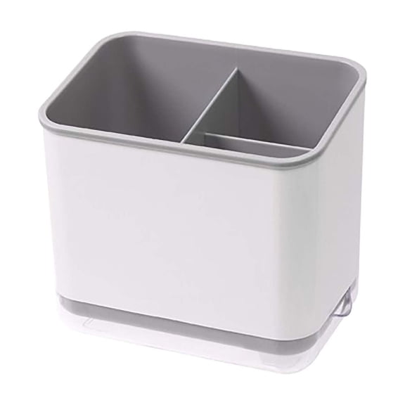Rectangular Plastic Desk Organizer with Two Compartments for Office Supplies and Home Storage Multi Purpose Holder