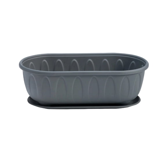 Rectangular Plastic Flower Pot With A Saucer