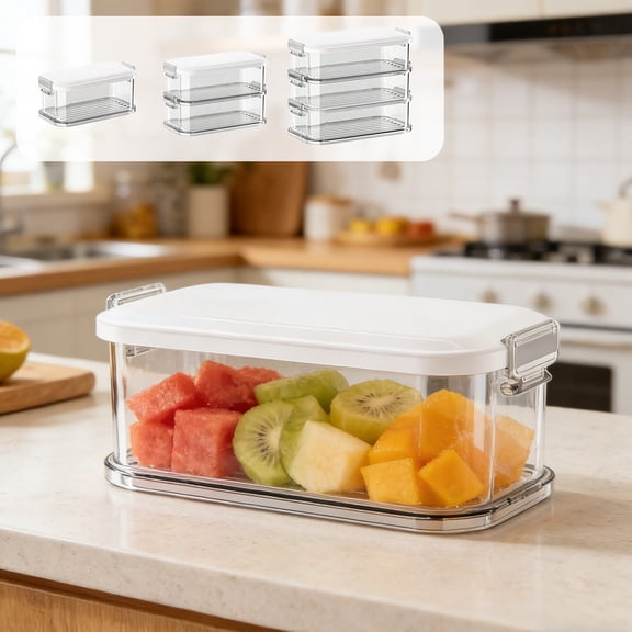 Rectangular Plastic Food Storage Containers, Airtight Fresh-Keeping Boxes for Kitchen Snacks/Dry Goods/Grains, Stackable Design for Fridge & Pantry Organization, BPA-Free for Safe Food Storage, A