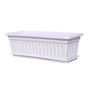 Rectangular Plastic Planter, Long Vegetable Grow Pot for Balcony Garden, Window Box Flower Container for Indoor Outdoor Plants, Lightweight Plant Box for Herbs
