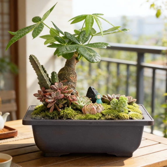 Rectangular Plastic Planter Pots for Succulents, Heavy Duty Plant Containers with Drainage Holes, Ideal for Balcony, Windowsill & Home Gardening