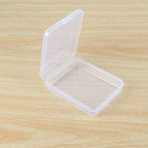 Rectangular Plastic Storage Containers, Clear Storage Box with Hinged Lid for Beads and Crafts, Card Case Holder, Playing Card Case Box Storage, 1 Pcs, 4.53x3.62x1.1"