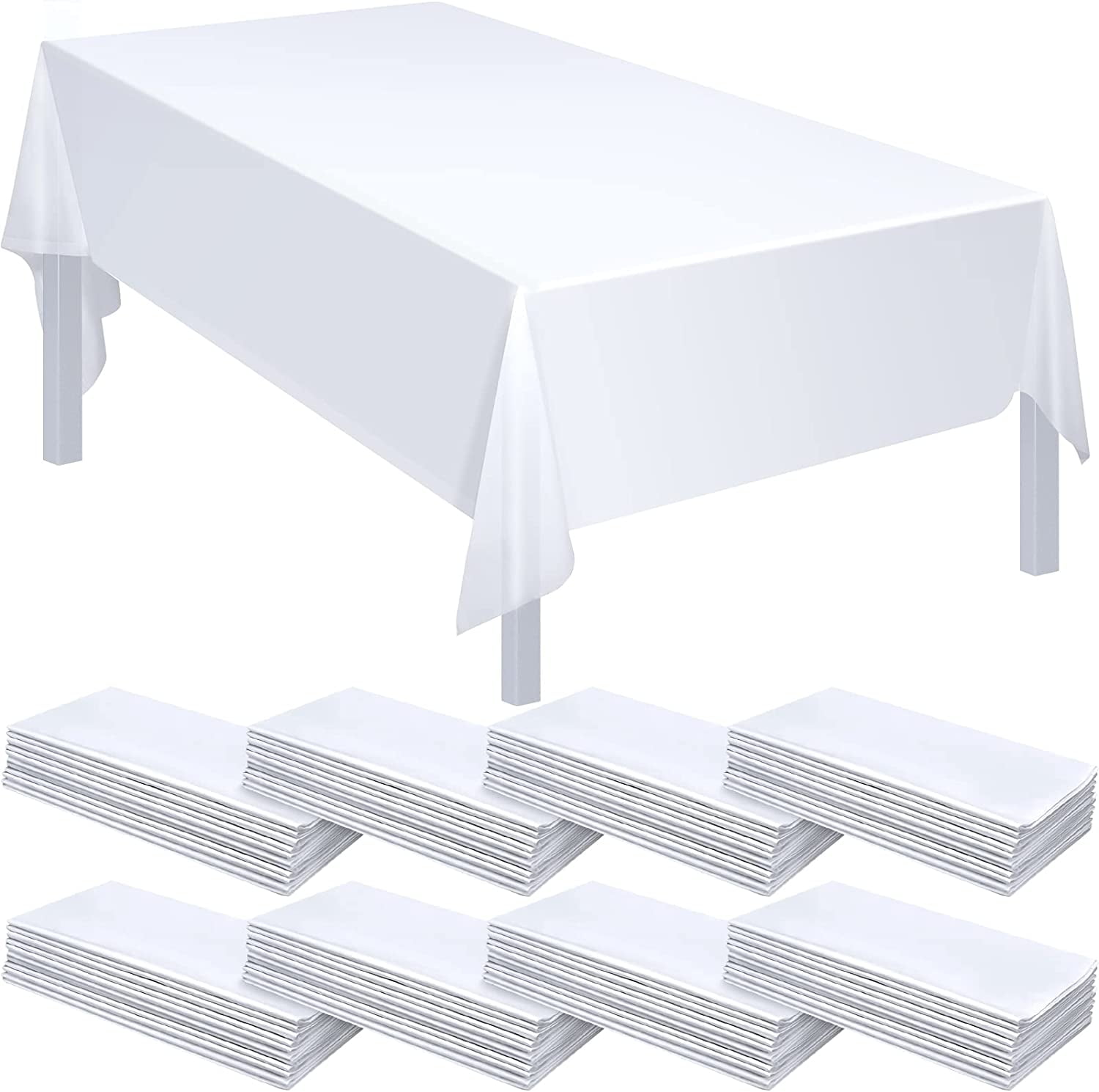 Rectangular Plastic Tablecloth, 28 Pack Disposable Table Cloths 54 x ...