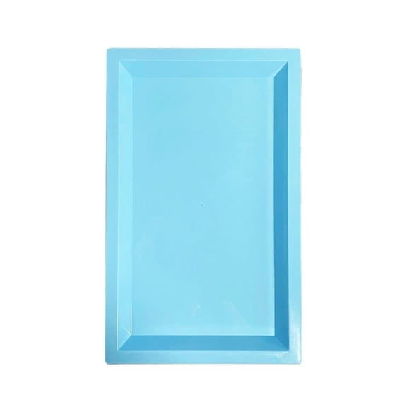 Rectangular Plastic Tray, Baby Blue, Durable, Reusable  Grupo Mirandinha