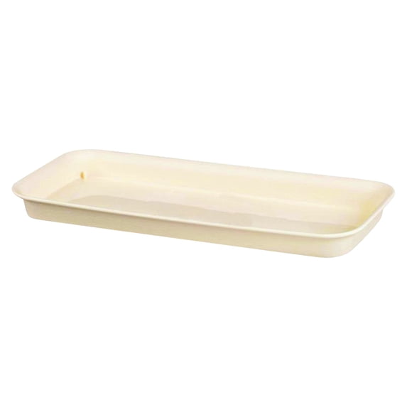 Rectangular Plastic Window Box Flower Planter with Drip Tray, Balcony Patio Vegetable Herb Growing Container, Durable Garden Pot for Backyard Outdoor Floral Cultivation,1 Set,Beige-15.74x6.69x1.18"
