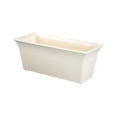 thumbnail image 1 of Rectangular Plastic Window Box Flower Planter with Drip Tray, Balcony Patio Vegetable Herb Growing Container, Durable Garden Pot for Backyard Outdoor Floral Cultivation,1 Set,Beige-16.38x7.17x6.69", 1 of 9