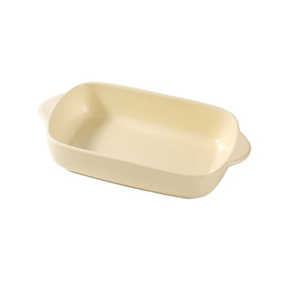 Rectangular Plate Cheese Baked Rice Plate Dining Plate Vegetable Plate Baking Baking Pan Double Ear Baking Pan