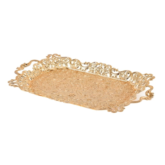 Rectangular Platter Iron Hollow Carving Tray Elegant Serving Dish For Fruits Snacks Home Decoration Accessory