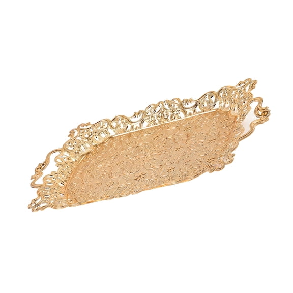 Rectangular Platter Iron Hollow Carving Tray Elegant Serving For Fruits Snacks Home Decoration Accessory