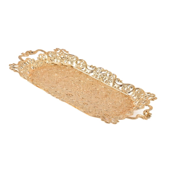 Rectangular Platter Iron Hollow Carving Tray Elegant Serving For Fruits Snacks Home Decoration Accessory
