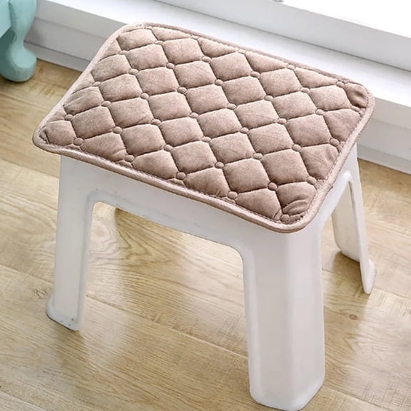 Rectangular Plush Chair Cushion 13.78"x7.87" | Non-Slip, Removable Cover, Washable | Polyester Seat Pad for Bench, Office, Car, Home Decor | Gray, Coffee Brown Options, Soft Comfort
