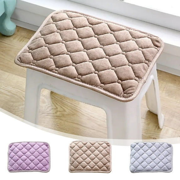 Rectangular Plush Chair Cushion, Non-Slip Removable Washable Cover with Ties, Soft Polyester Bench Pad for Home Workspace Institute Desk (1 Pc)